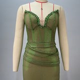 Emerald Seduction Mesh Gown