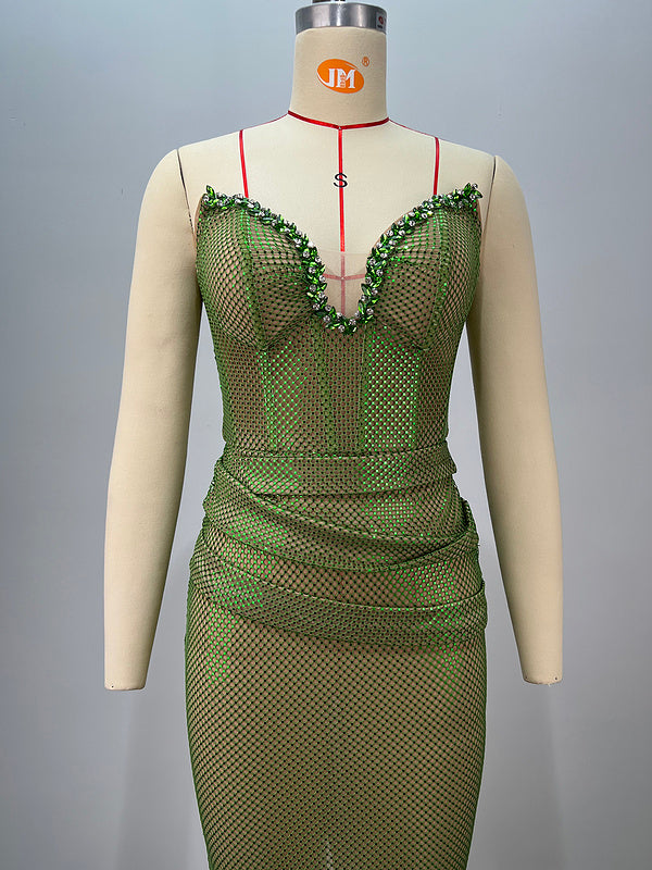 Emerald Seduction Mesh Gown