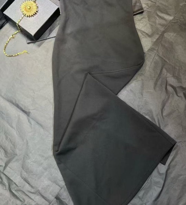 Black Strapless Midi