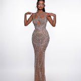 Crystal Mirage Nude Gown