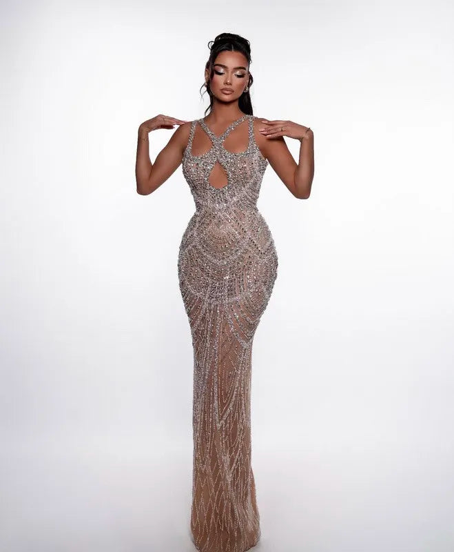 Crystal Mirage Nude Gown