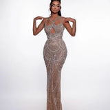 Crystal Mirage Nude Gown