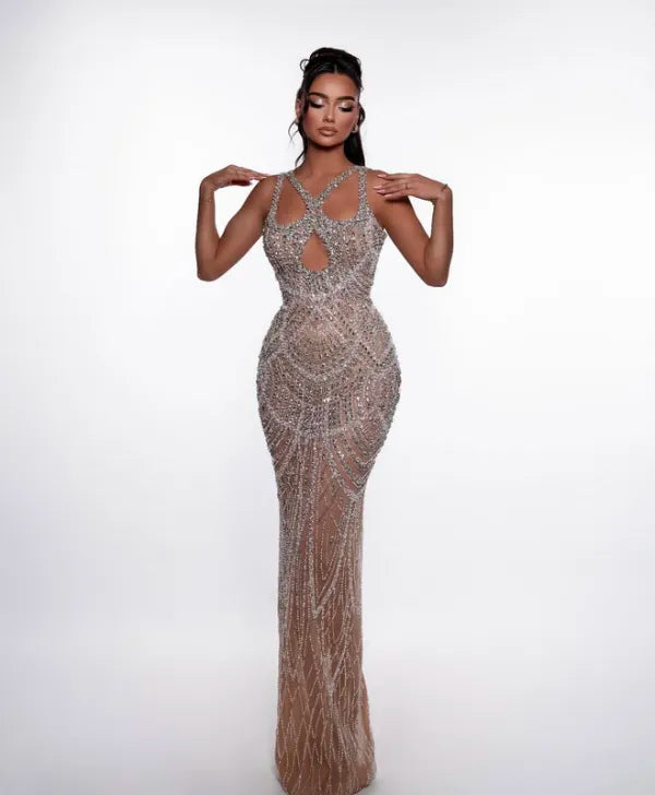 Crystal Mirage Nude Gown