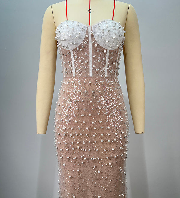 Pearl Elegance Corset Gown