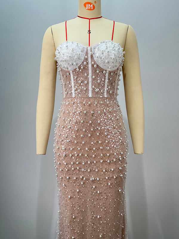 Pearl Elegance Corset Gown