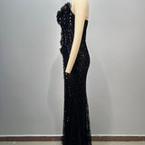 Galaxy Black Beaded Gown