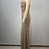 Sequin One-Shoulder Gown