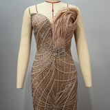Sequin One-Shoulder Gown