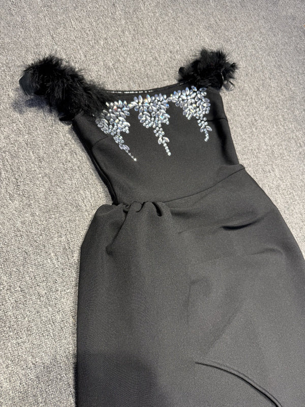 Feather Jewel Gown