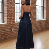 Jade Denim Maxi Dress