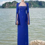 Fuchsia Cape Gown