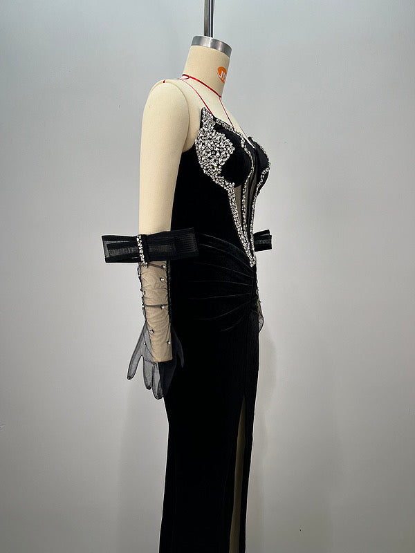 Illusion Mesh Gown