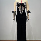 Illusion Mesh Gown
