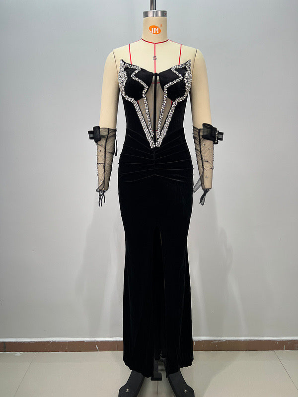Illusion Mesh Gown
