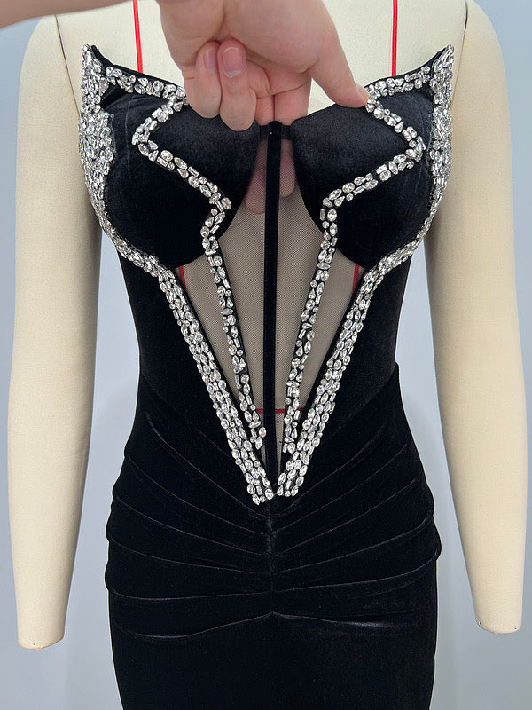 Illusion Mesh Gown