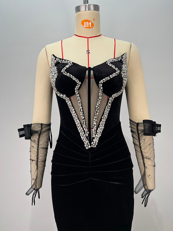 Illusion Mesh Gown