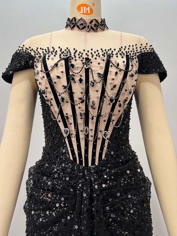 Luxe Sequin Corset Gown
