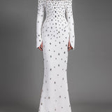 Embellished Off-Shoulder Gown