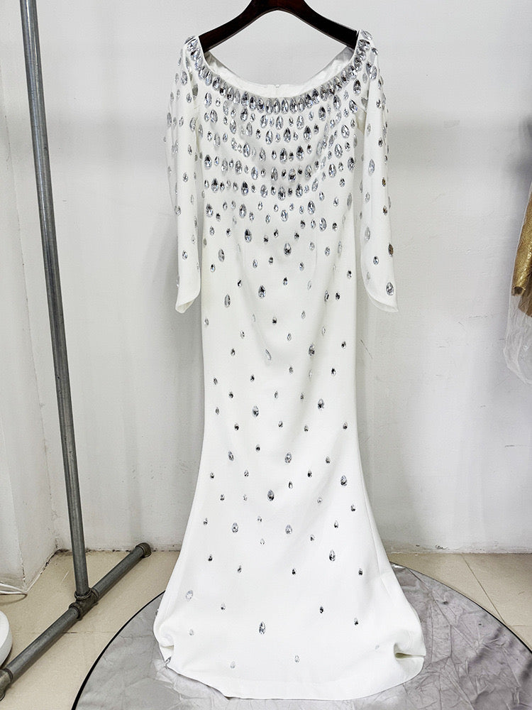 Embellished Off-Shoulder Gown