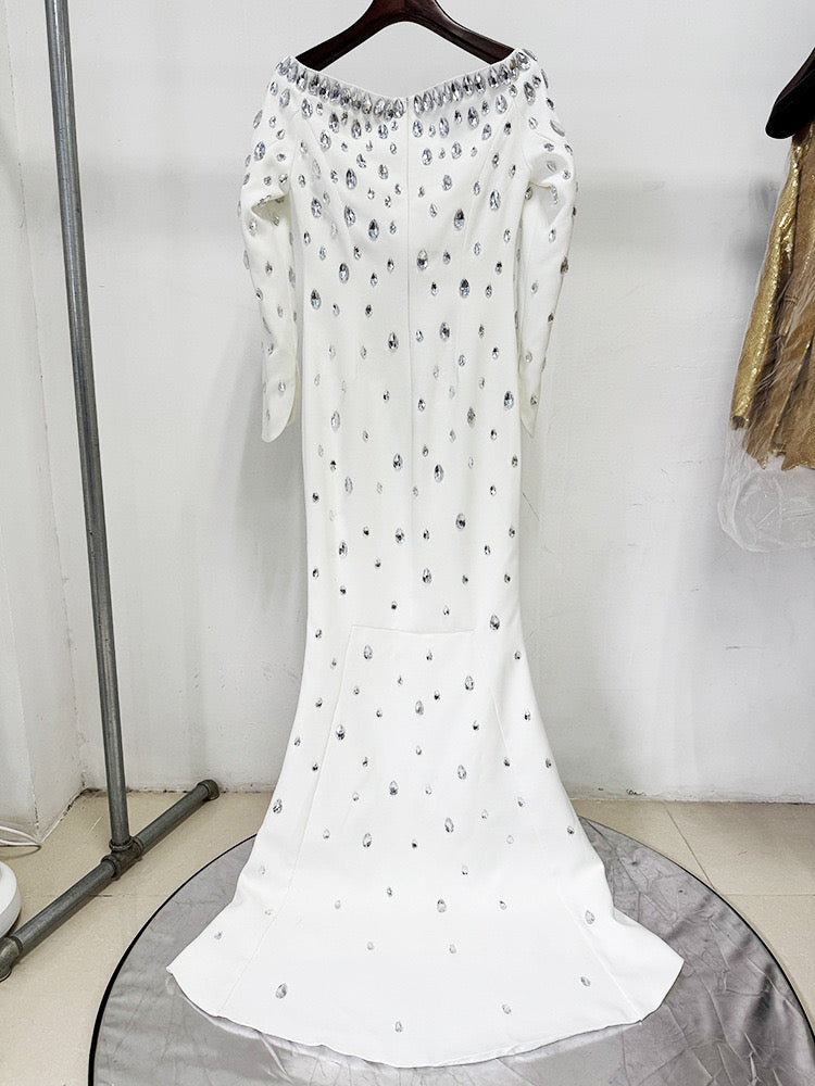 Embellished Off-Shoulder Gown
