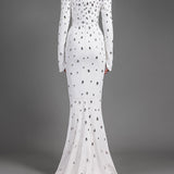 Embellished Off-Shoulder Gown