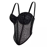 Leopard Mesh Corset
