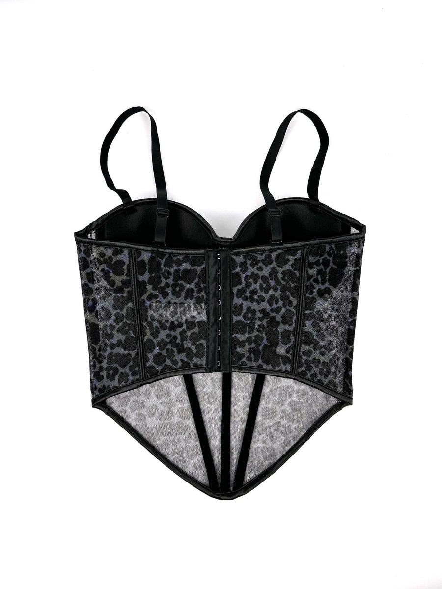 Leopard Mesh Corset