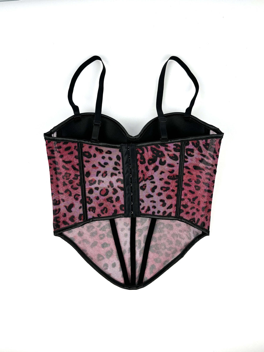 Leopard Mesh Corset