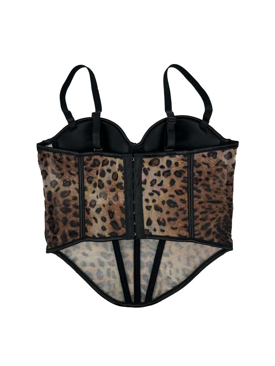 Leopard Mesh Corset