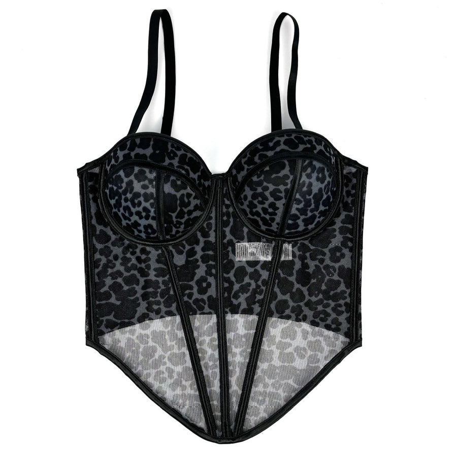 Leopard Mesh Corset
