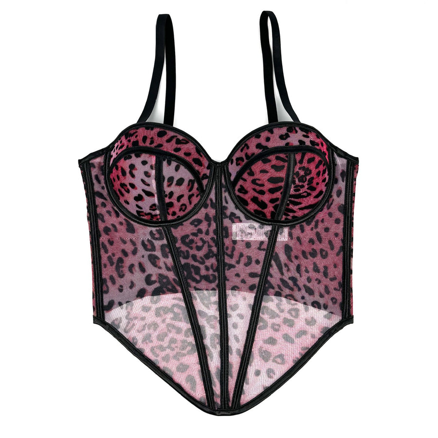Leopard Mesh Corset