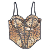 Leopard Mesh Corset