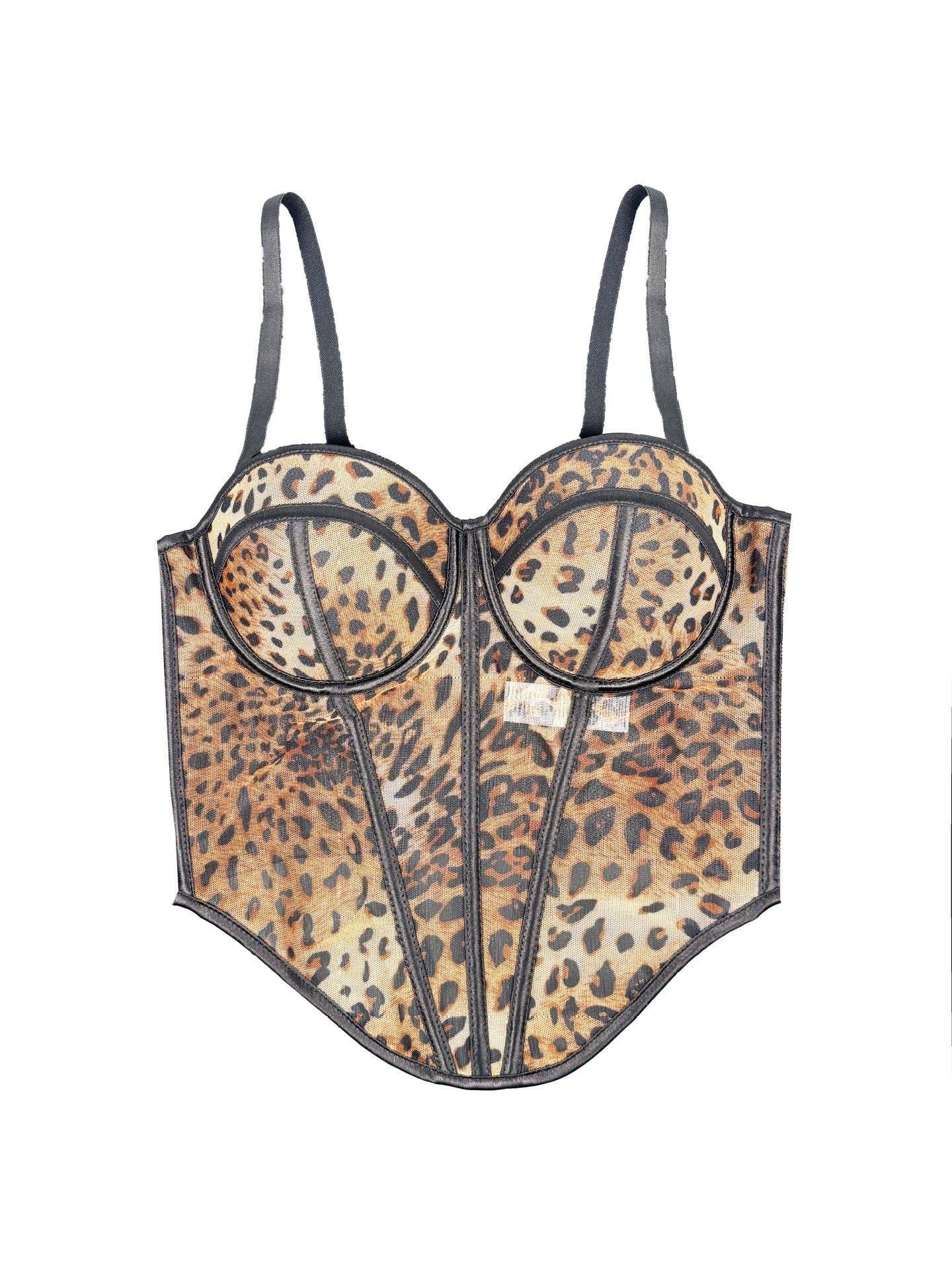 Leopard Mesh Corset