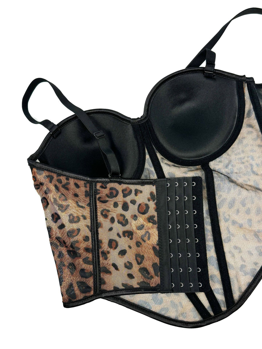 Leopard Mesh Corset