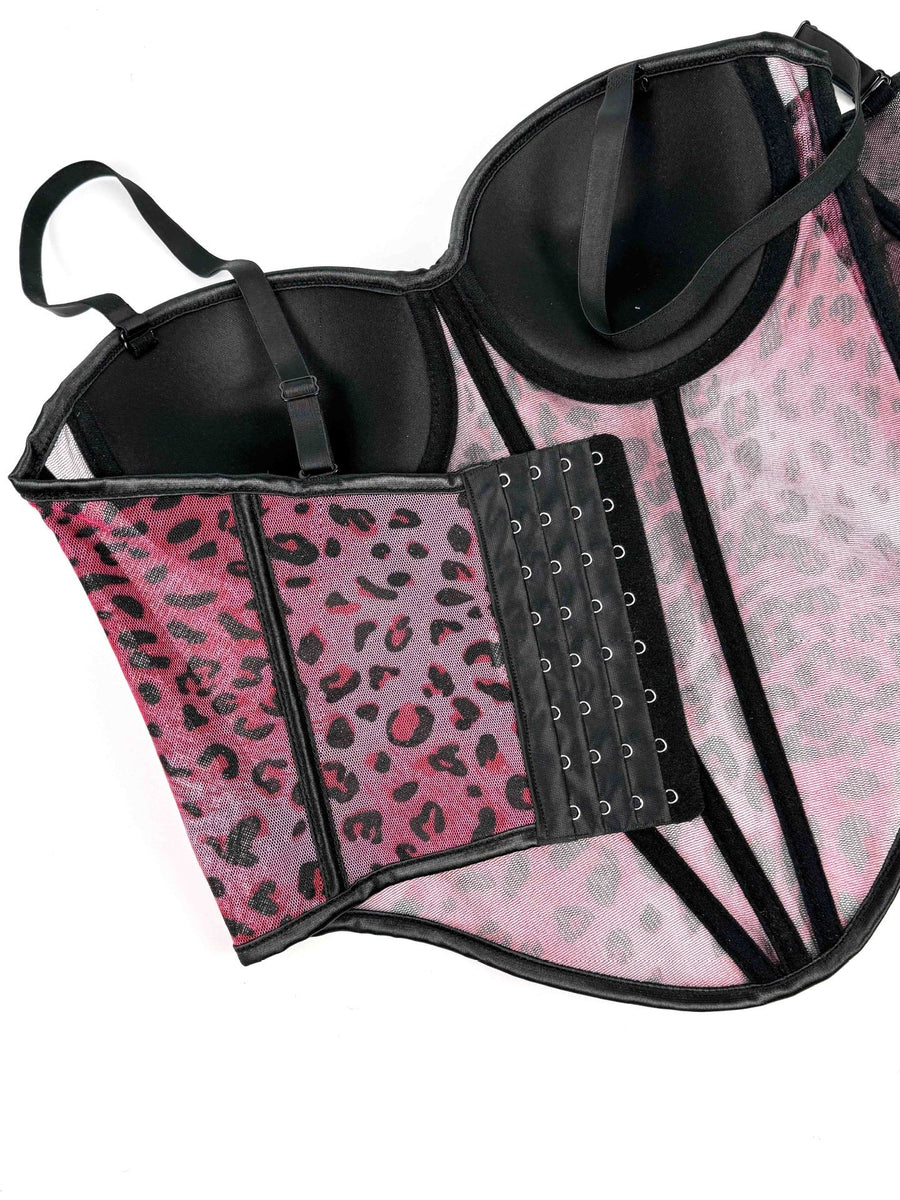 Leopard Mesh Corset