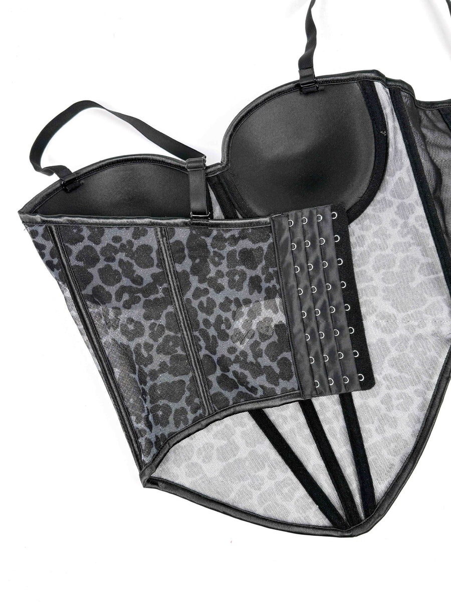 Leopard Mesh Corset