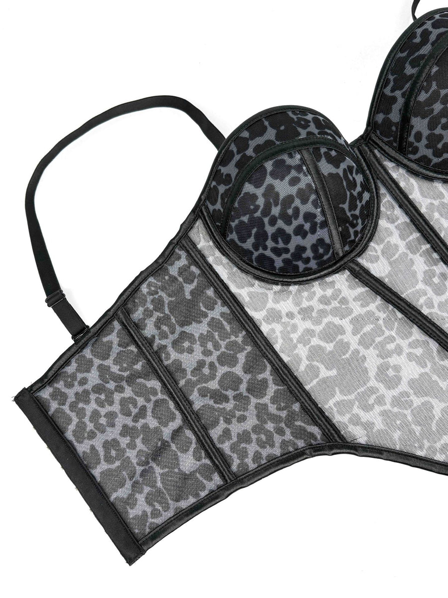 Leopard Mesh Corset