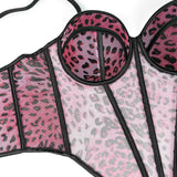 Leopard Mesh Corset