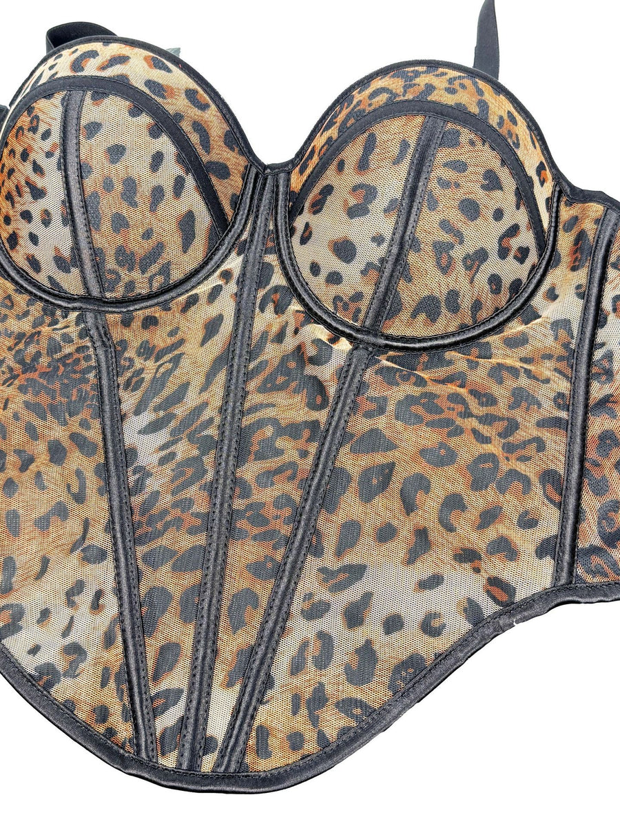 Leopard Mesh Corset
