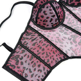 Leopard Mesh Corset