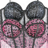 Leopard Mesh Corset