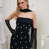 Black Strapless Gown