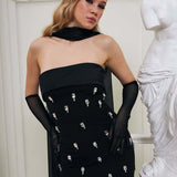 Black Strapless Gown