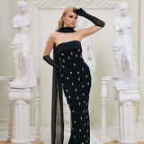 Black Strapless Gown