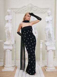 Black Strapless Gown