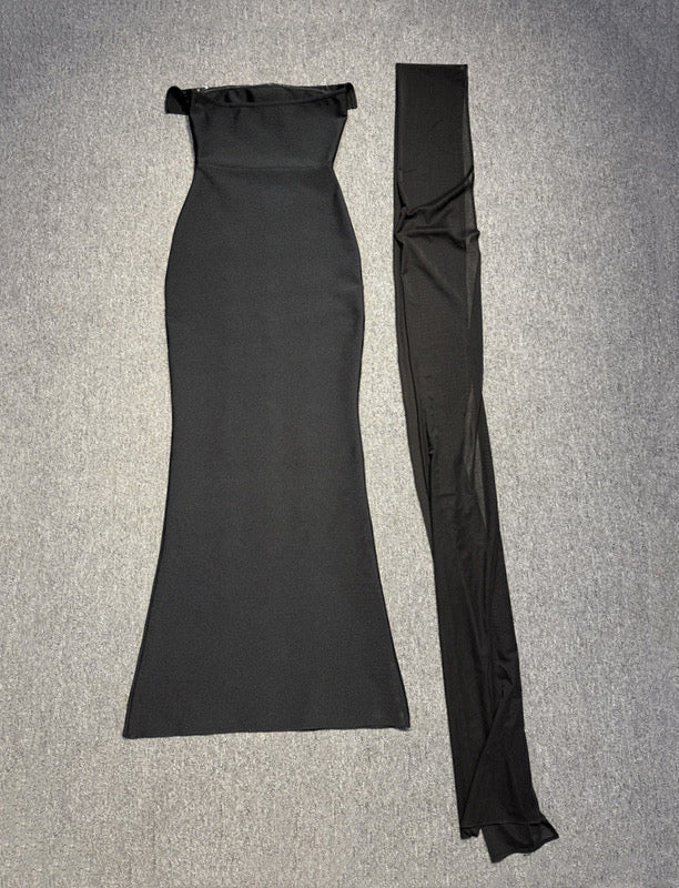 Black Strapless Gown