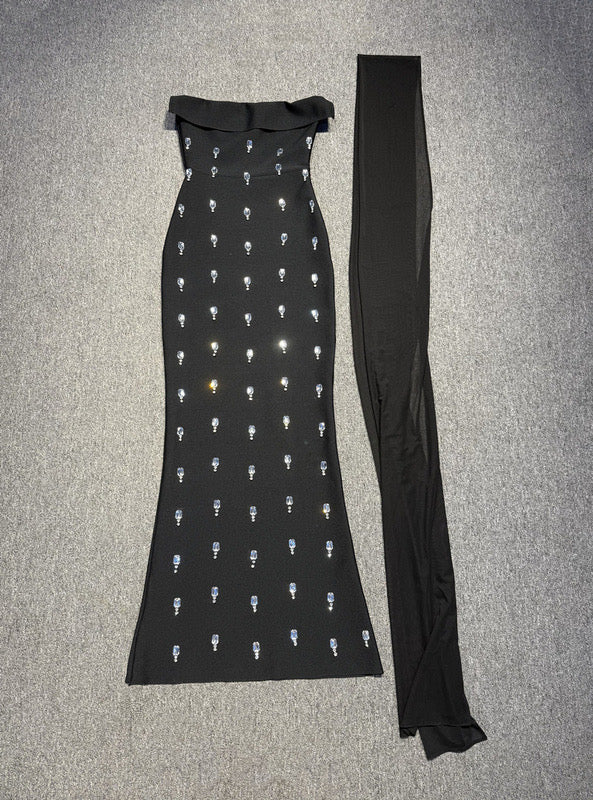Black Strapless Gown