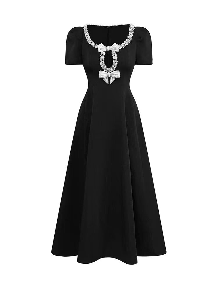 Classic Black Bow Detail Dress