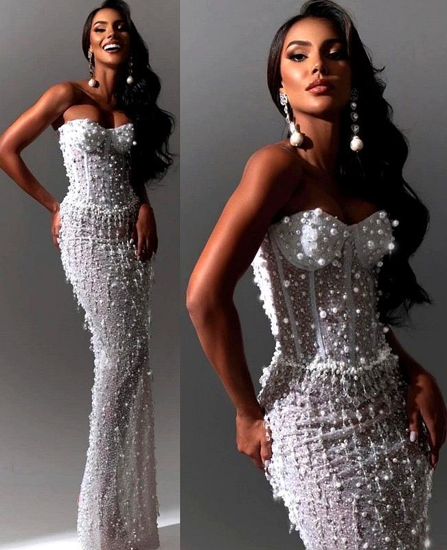 Pearl Elegance Corset Gown
