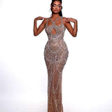 Crystal Mirage Nude Gown